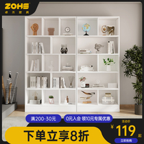Bookshelves Ground Floor Home Multilayer Cupboard Locker Office Shelve White Simple Plaid Cabinet Leaning Against Wall Bookcase
