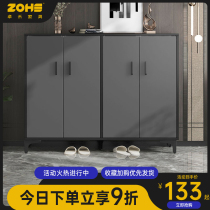  Shoe cabinet Light luxury household door entrance cabinet Simple modern entry door shoe cabinet one-piece wall two-door balcony locker