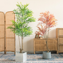 Nordic ins wind simulation Nantian bamboo plant potted plant bionic green plant indoor living room floor-to-ceiling fake tree decoration ornaments