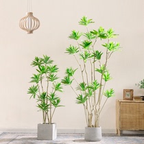 Nordic ins wind net celebrity floor-to-ceiling simulation plant potted lily bamboo large indoor window decoration green plant ornaments