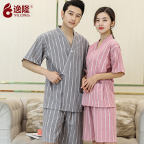 Sweat steaming suit Womens cotton couples clothing Cotton sauna suit Japanese kimono plus fat size beauty salon cotton and hemp bath suit