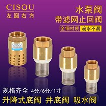 4 6 points 1 inch brass bottom valve water pump valve check valve water check valve stop inverse valve internal thread water pump flower basket