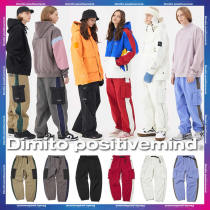 2122DIMITO Korean ski pants double board men and women waterproof wind fertilizer loose big pocket trousers LINE