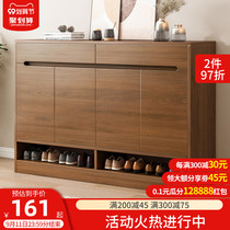 Solid wood color Chinese shoe cabinet outside the door large capacity balcony storage storage entrance hall cabinet