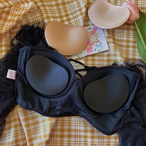 Thickened cup Avoid empty cup Small chest cup Black pea hard sponge Thickened self-adhesive tape Rubber chest pad 1 pair