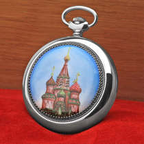 Russian pocket watch Soviet stock manual mechanical MOLNIJA Lightning brand Moscow Cathedral import