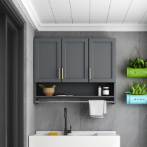  Space aluminum wall cabinet Balcony mirror cabinet wall-mounted bathroom Bathroom mirror storage integrated cabinet shelf wall-mounted balcony