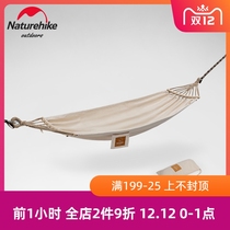 Naturehike anti-rollover padded canvas hammock single portable outdoor leisure camping wild swing