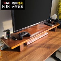 Computer Heightened Shelf Display Bay Custom High Base Desktop Desktop Containing Full Solid Wood Desk Shelf