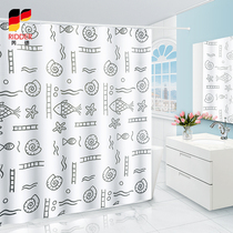 RIDDER German bathroom shower curtain waterproof cloth set Bathroom free hole mildew hanging curtain Bath block partition curtain