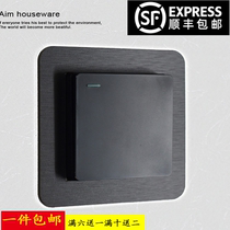 Switch Applique Wall Sticker Protective Sleeve Creative Living Room Bedroom Eu Style Modern Light Socket Decorative frame free of washout acrylic sticker