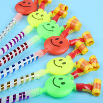 Large smiling face blowing dragon horn whistle blowing big toy clown party blowing party gift stall toy