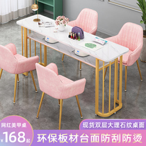 Nail table net red table and chair set Modern simple single double special economic marble nail manicure table