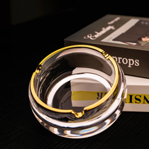 Creative European crystal ashtray living room home gold ashtray creative personality trend light luxury gift office