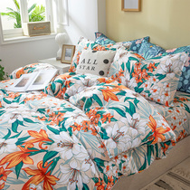 Special price All cotton four pieces Pure Cotton Linen Bed Bedding bedding Kit Single double student Dormitory Bed