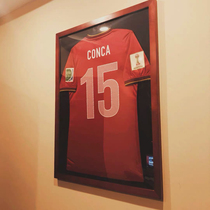 Solid wood football Signature NBACBA jerseys photo frame Framed Wall-mounted Wall Collection Show Clothes Frame Hanging Wall Set Up