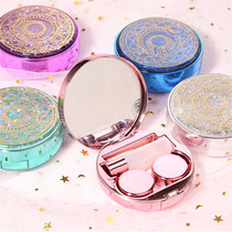 Contact lens case Portable Press cover companion box simple cute ins female storage box nursing pupil box QR