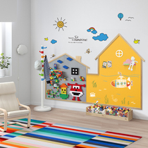 Book Meike building blocks graffiti blackboard wall Baby blackboard wall Household childrens room stickers wall-mounted magnetic dust-free creative wall toy building block wall compatible with Lego