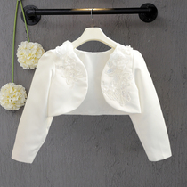 Girls wedding dress shawl white coat small shoulder summer childrens princess dress cardigan baby short outside cloak