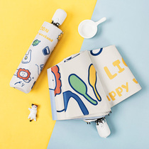 Sun umbrella female fully automatic beach umbrella sun protection against ultraviolet summer ultra light and small mini folding clear umbrella Dual use