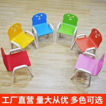 Childrens solid wood chair kindergarten baby early education art training tutorial class backrest wooden table and chair can lift stool