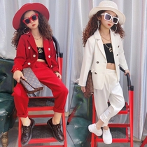 Childrens womens suits Spring and Autumn Tide clothing flower mens catwalk fashion model performance Party set gift season handsome baby