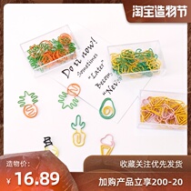 Chuangzhong 20 pieces boxed two-color paper clip Pineapple cute shape paper clip Bookmark clip paper return needle