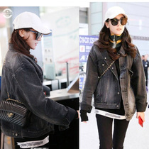 Di Lieba star same denim coat female 2021 Spring and Autumn New loose black Korean jacket denim