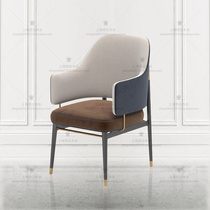 Nordic light luxury simple solid wood stainless steel dining room chair Model room Exhibition hall single backrest modern study chair