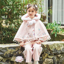 Clearance girl Hanfu winter thickened 2022 new ancient costume Chinese style children plus velvet winter dress