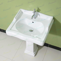 Export North America UK order British retro style ceramic column basin single hole floor washing basin