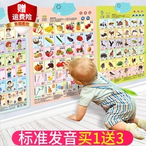 Baby sound wall chart baby children early education recognition Chinese digital fruit animal full set of Enlightenment pronunciation wall stickers