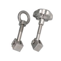 304 stainless steel manhole ring screw nut set plum flower handle Bolt nut locking flange fastener M12