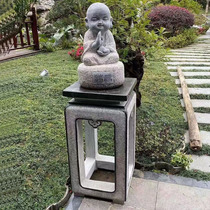 Stone Carved Bonsai Base Flower Pots Shelf Outdoor Chinese Imitation Antique Feldspar Bench Case Several Patio Outdoor Stone Flower Racks
