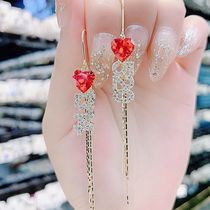 Shake Soundnet Red the same 1314520 Anti-lose ear Line Women Japan-ROK Anti-Allergy Long Loving Flow Su Earrings Earrings