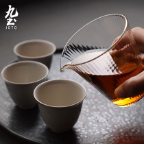 Nine-Earth Japanese handmade heat-resistant glass Road cup thickened glass male Cup Tea Cup hammer pattern tea divider tea set accessories