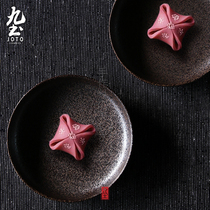 Nine Earth handmade cutlery dishes Japanese pottery ceramic retro ceramic candy dried fruit plate pastry refreshment small dish