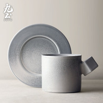 Japanese handmade ceramic coffee cup with saucer Simple kiln change mug Afternoon tea cup dish set creative home