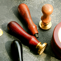 Fire paint seal handle wooden European retro wooden handle fire paint handle Roman column seal wax seal wood handle