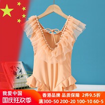 Girls culottes swimsuit 2021 summer new children baby girl cute skirt one-piece swimsuit