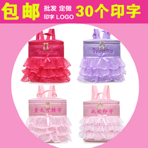 New childrens dance bag girls dance backpack backpack fashion ballet bag cylinder super cute gauze skirt