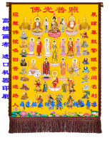 Sambo Buddha Yuange whole hall Buddha Bodhisattva portrait Buddha Statue Statue Crystal paper painting full hall whole hall Buddha couplet version