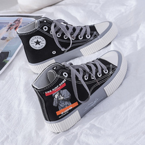 Mens shoes Summer breathable 2022 New Korean version Trend students High Gang Canvas Board Shoes Casual Cloth Shoes 100 Hitch Shoes
