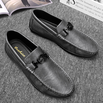 Autumn Doudou Mens Shoes 2021 New Korean trend summer British casual leather shoes a pedal work trendy shoes