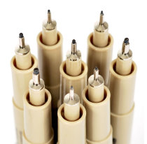 Jin Wannien Needle Pen 0 3 Student Art Comics Hand-painted Special Waterproof Gliding Pen Brown 0 1mm Oily Black Animation Drawing 0 05 Set of Color Set