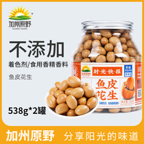 California wild fish skin peanuts 538g*2 cans wrapped peanuts fried goods After 80s nostalgic snacks time express leisure
