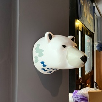 Spot human made Polar bear head hanging wall jewelry Creative animal soft decoration soft decoration pendant ornaments