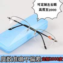Myopia glasses 100-2000 degrees for men and women resin sheet metal frame finished myopia glasses half frame glasses send mirror box