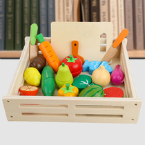Children baby girl puzzle wooden fruit watermelon Chile can cut vegetable toy magnetic set simulation vegetable