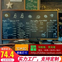 Ruixuan Mu Cheng 90*180 teak frame magnetic hanging Blackboard Coffee restaurant early education blackboard can be customized